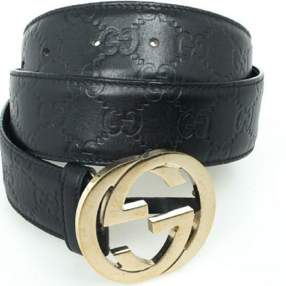 gucci black gold belt